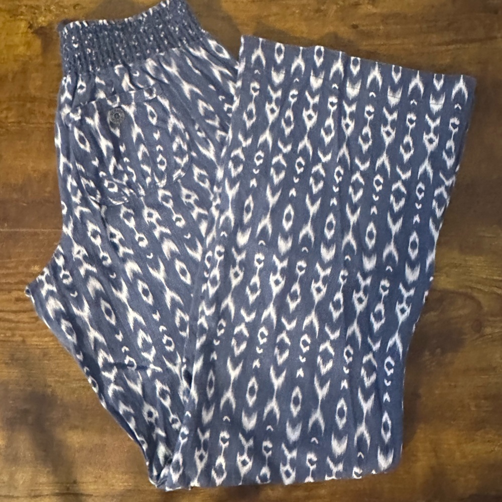 Rewash Blue and White Wide Leg Pants